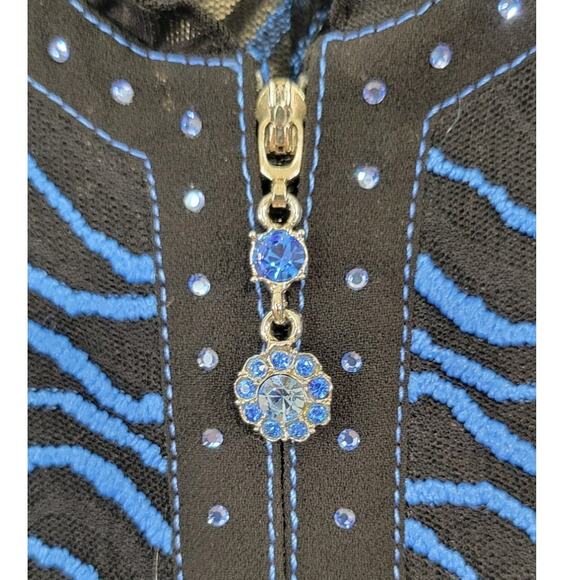 Chere Maselle Shirt Womens 94-106-175 Sheer Rhinestone Embellished Corpcore Top - Picture 4 of 12